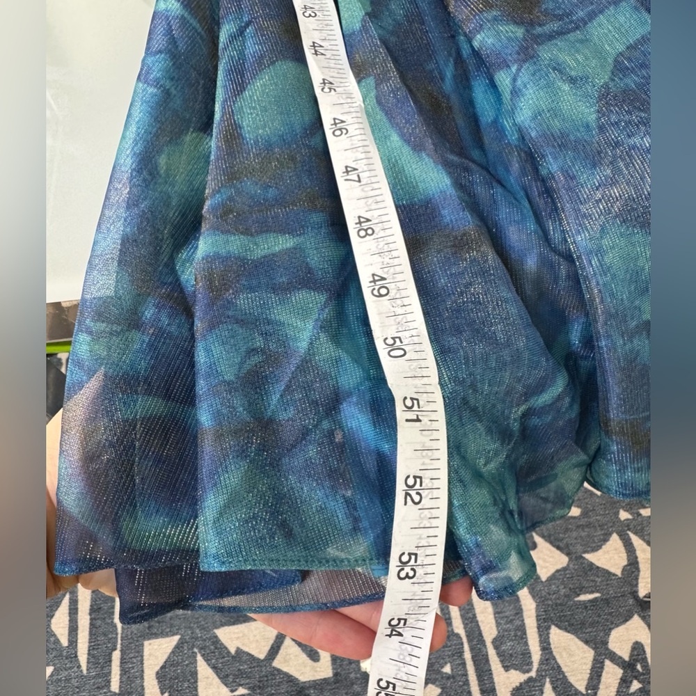NWT Rene Ruiz Collection Blue Multi One-Shoulder Gown Size 12 - Picture 8 of 11